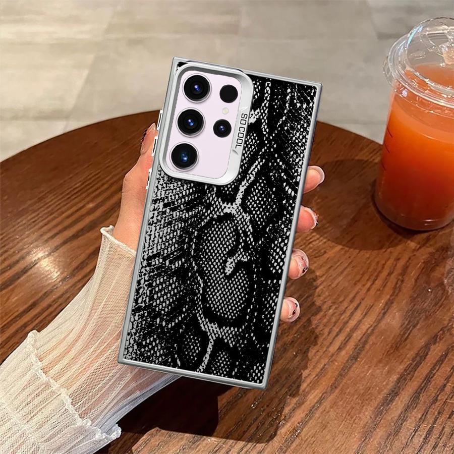 Case for Samsung Galaxy S25Edge S25 Note 20 Ultra S24 FE S21 S20 FE S23 S22 Ultra Phone Cover Snakeskin Pattern