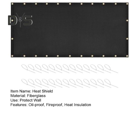 Heat Shield for Grill Fireproof Heat Insulation Cover BBQ Grill Mat Oil-proof Grill Wall Protector Fiberglass Balcony Privacy Screen Grill Pad for