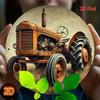 Vintage Round Metal Wall Art Retro Truck Decor for Cafe Bar Home