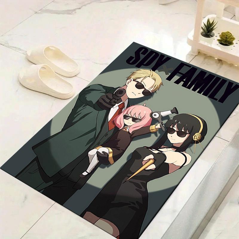 1pc Spy Family Pattern Area Rug, Anti Slip Non Shedding Stain Resistant Carpet
