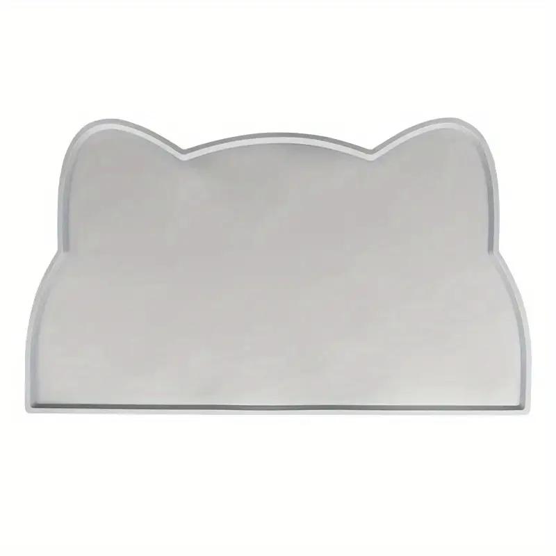 

1шт водонепроницаемый силиконовый коврик для корма для домашних животных - нескользящий, легко моется, идеально подходит для собак и кошек серый