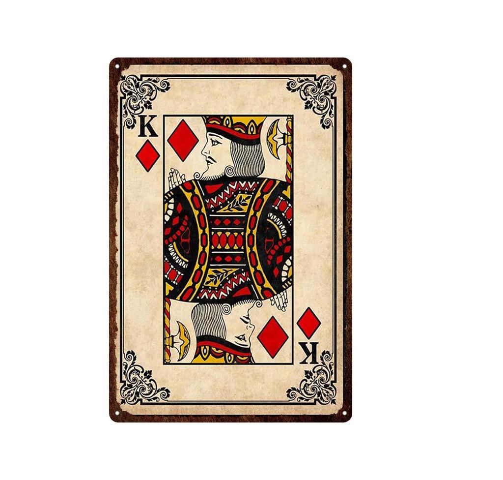 Music Guitar Poker Tin Sign Vintage Plate Poster Art Wall Plaques Decor Metal Signs Indoor Bar Casino Art Decor Plate Posters