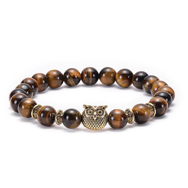 JYL TS Bracelet Triple-Layer Eye  Braided Enhances Courage & Balance Owl-gold