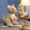 Simulation Plush Erret Mother and Baby Kangaroo Cartoon Funny Animals Dolls Soft Toys Throw Pillow Girls  Birthday Xmas Gifts