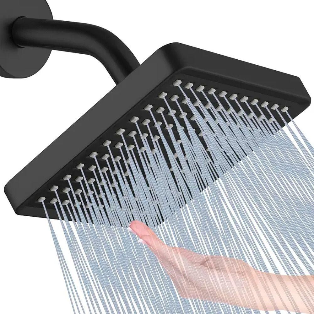 Easy Install Water Saving Rain Shower Head High Flow High Pressure Shower Head Square Adjustable Bathroom Shower Head Bathroom
