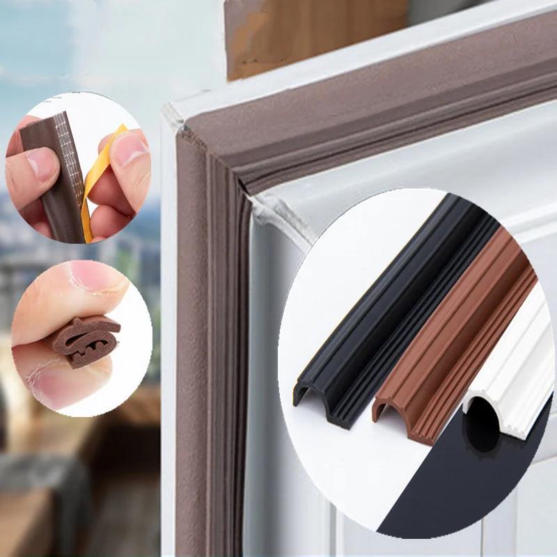 S Type Weather Stripping Self Adhesive window sealing strip Soundproof Foam Tape window Door Gap Filler Wrapped weatherstripping