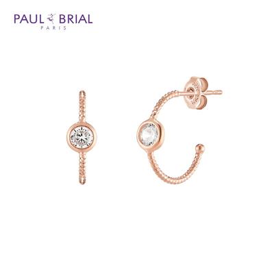 PAULBRIAL [SILVER] PYSE0037 (PG) Round Hoop Ring Earrings_WHITE