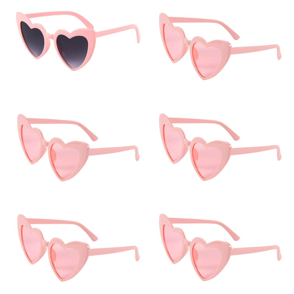 6pcs Bachelorette Party Sunglasses Wedding Bridal Shower Decoration Pink White Heart Glasses Bridesmaid Gifts Hen Party Supplies