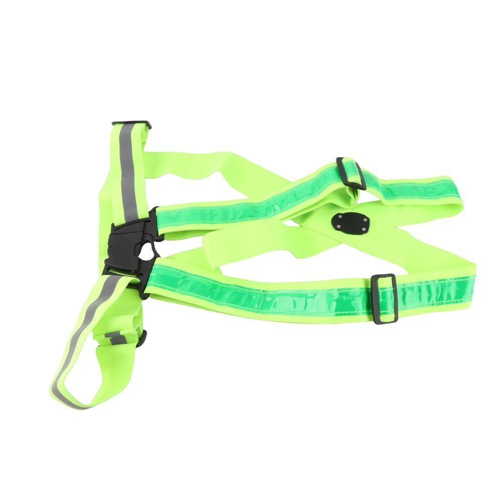 Gilet de Sécurité LED Lumière Verte USB Rechargeable Gilet d'Avertissement pour Vélo Équipement de Cyclisme
