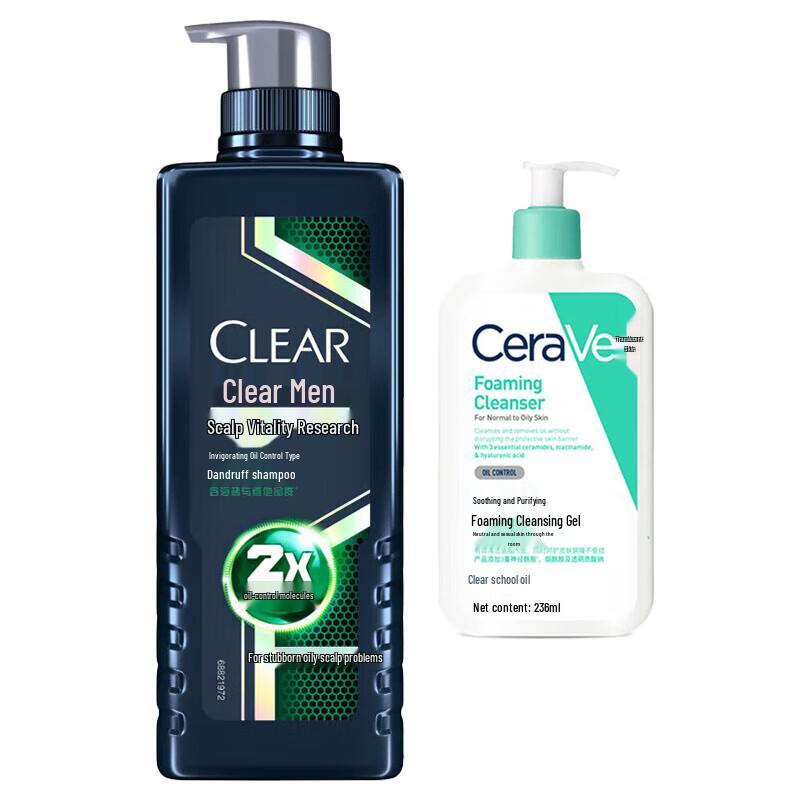 CeraVe Soothing Cleanser & Clear Men s Anti-Dandruff Shampoo Bundle