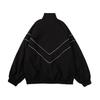 Jaqueta Listrada Refletiva Casaco Corta-Vento Masculino Hip Hop Streetwear Jaqueta com Zíper Casacos Finos Harajuku Esportivo Preto Azul