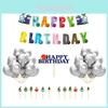 Party Game Birthday Decor Suit Supplies Set Balloon Caketopper Banner
