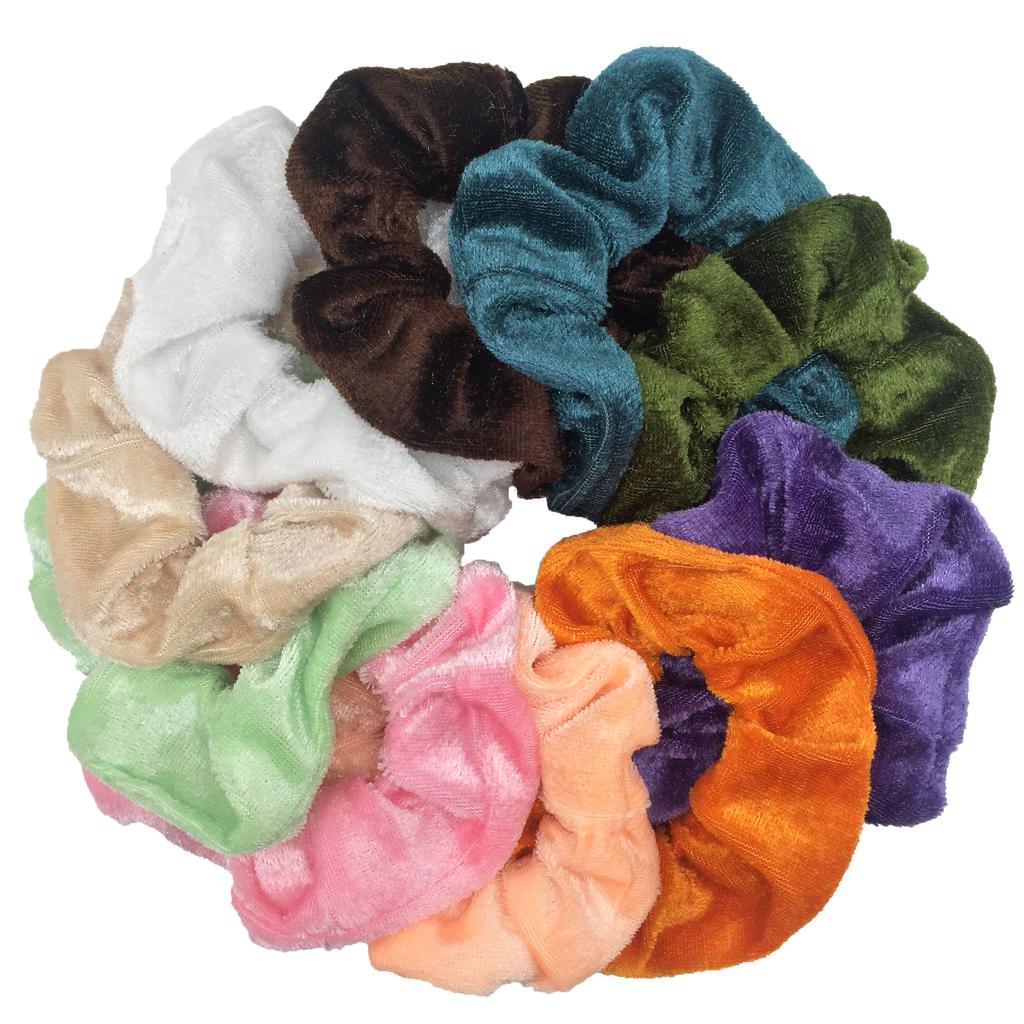 10pc Women Hair Scrunchies Velvet Solid Color Band for Girls Ponytail Holder Rubber Bands Ties Accessories Headbands Gumki