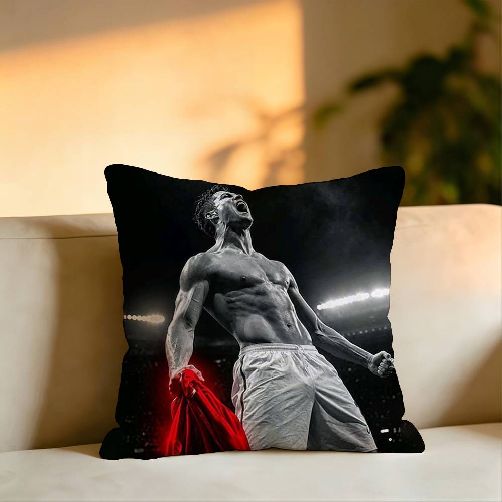 Football Star Ronaldo Square DoubleSided printed Pillow Case Bedroom Bedside Pillow Sofa Cushion Cover