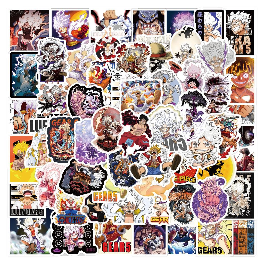 55/110 New One Piece Luffy Gare 5 Graffiti Stickers Suitcase Notebook Water Bottle Stickers
