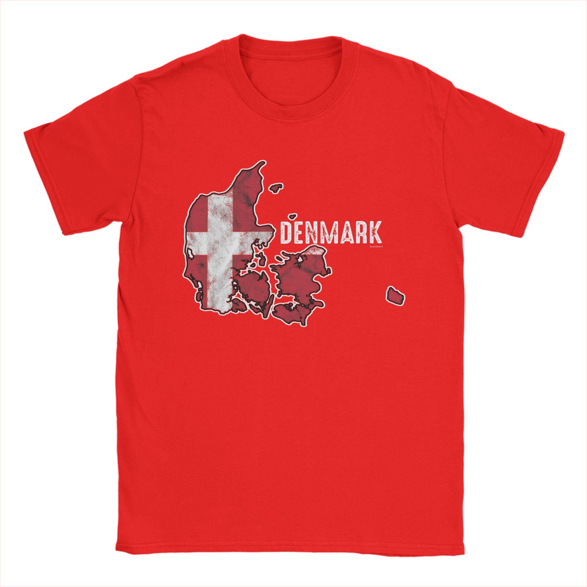 Denmark Map Mens T Shirt Fashion Tee Shirt Short Sleeve Round Neck TShirt 100 Cotton Summer Clothes S
