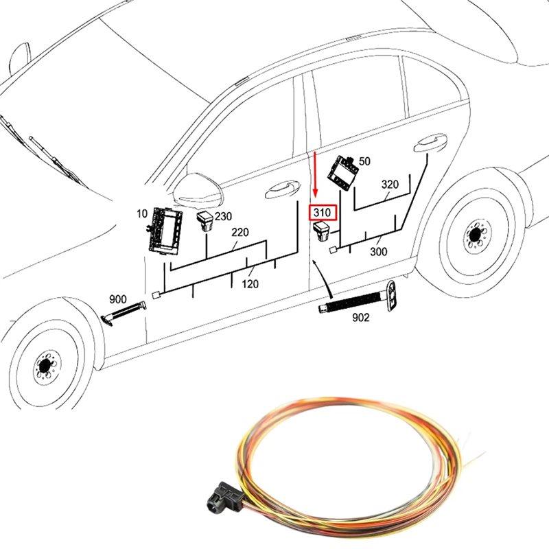 Klassisch-Für E 250 W213 E 350 W213 Ambientebeleuchtung Scheinwerferleiste Kabelbaum A0009064808 A0009064507