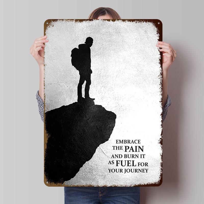 Pain Is Fuel Tinplate Posters Customizable Wall Art Retro Vintage Metal Signs for Home Room Garage Decoration Aesthetic Garden 20X30CM
