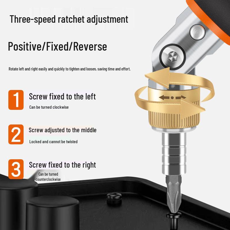 Multi-Angle Ratchet Screwdriver Set with Hidden Bits
