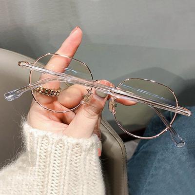 Óculos de Moda Polígonos Anti Luz Azul Mulheres Homens Vintage Proteção Ocular para Computador Armações Redondas Simples