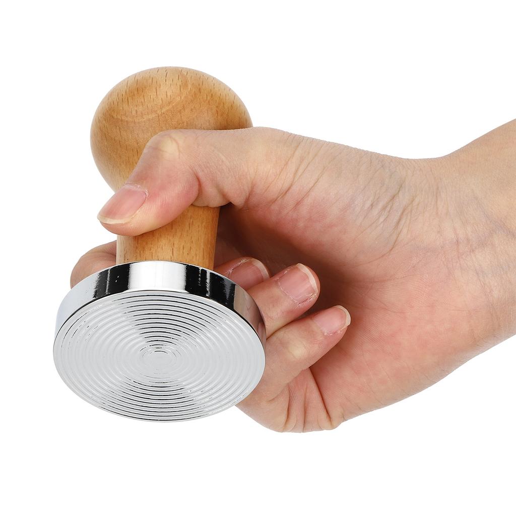 58mm Coffee Tamper Coffee Powder Hand Tamper Press Hammer Coffee Machine AccessoriesWood Color 58mm Thread Base