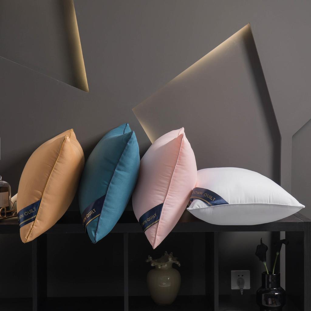 Hilton Hotel 48x74cm Pillow Pair with Pillowcases - High & Low Pillow Core, Non-Collapsing