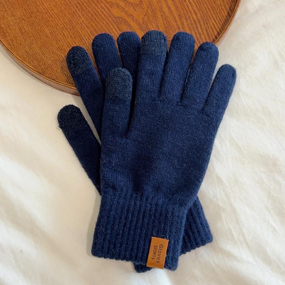 Men's Winter Wool Gloves: Touchscreen, Warm, Korean Style for Cycling & Cold Protection