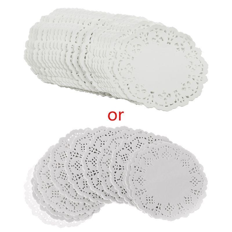  200 Pieces Round Flower Bottom Paper Use for Baking Small Cakes Hollow Flowers