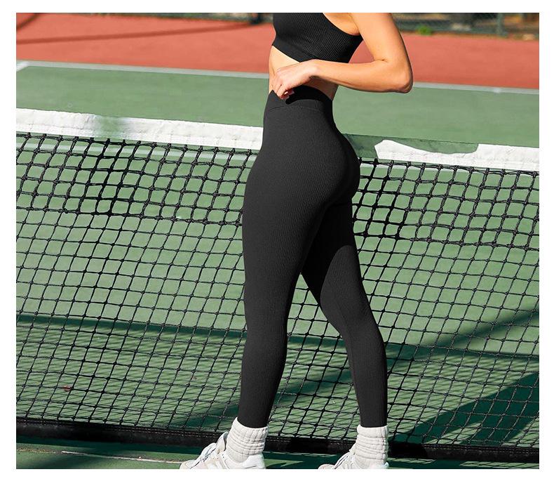 High-Waist Seamless Crossover Tummy Control Yoga Pants - Quick-Dry, Skin-Friendly, High Elasticity Fitness Wear
