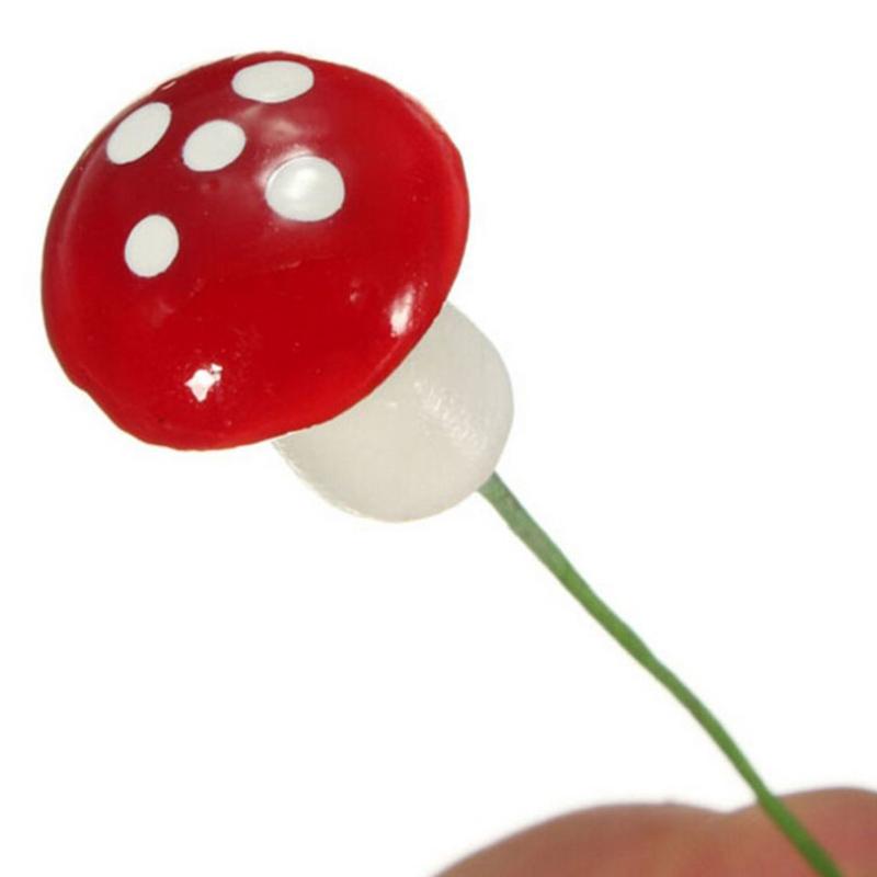 60Pcs Artificial Mini Mushroom Fairy Garden Moss Resin Crafts Garden Decor