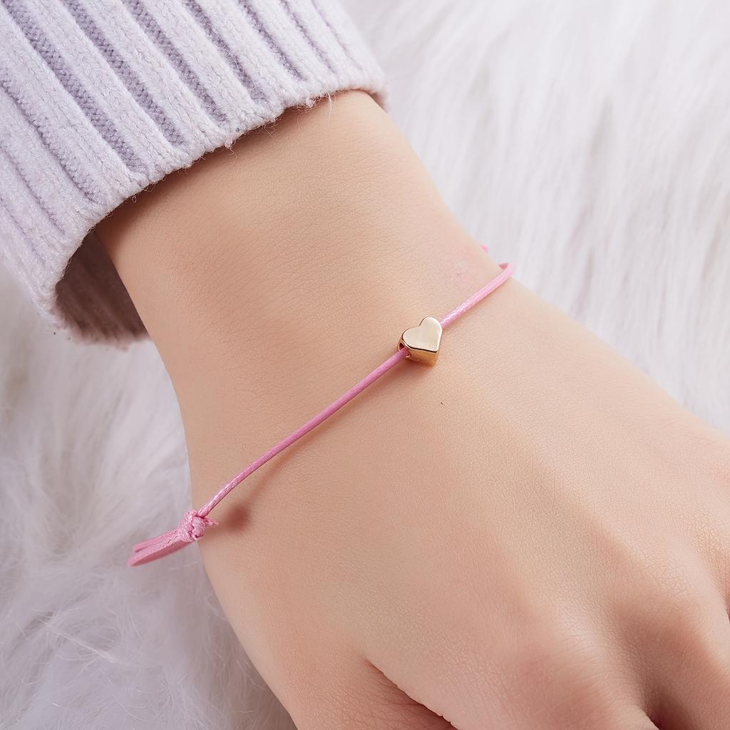 [Einfache Kupferherzformperlen] Liebesherzformperlen Schnurarmband Einfaches Kupferhandseil Schmuckdekor