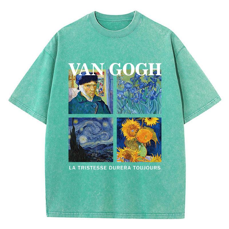 Módní dámská praná trička Van Gogh La Tristesse Durera Toujours s potiskem bavlněná nadměrná trička s kulatým výstřihem oblečení