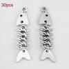 10pcs 30pcs Silver Color 50x11.5mm 3D Fishbone Charms Fish Pendant Fit DIY Handmade Metal Punk Jewelry Making Finding Supplies
