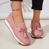 Fashion Fashion Tassel Decoration Slip On Loafers Women 2025 Summer Round Toe Wedge Low Heel Pumps Soft Sole Non Slip Casual Shoes