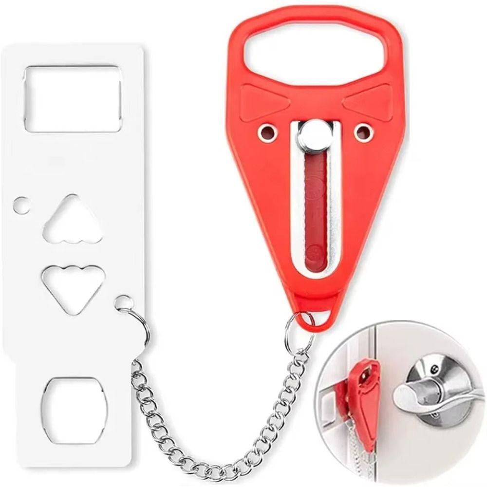 Battery-Free Portable Door Lock Double Hole Security Door Lock Universal Lock Hotel Security