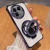 Transparent Plating Glitter Stand Case for Realme GT 8 Pro Fundas for Realme GT8 8pro Four-corner Shockproof Soft Silicone Cover