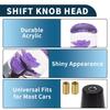 TUCKBOLD Car Gear Shift Knob, 20cm | Front Shift Lever Knob, Universal for Automotive and Manual Vehicles, Acrylic, Purple, with Two Adapters, 1 Set