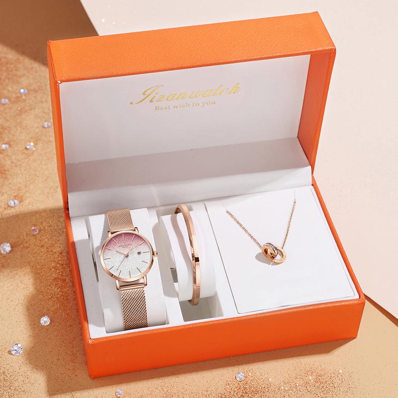 Valentine's Day Gift Women's Luxury Waterproof Starry Sky Watch Set