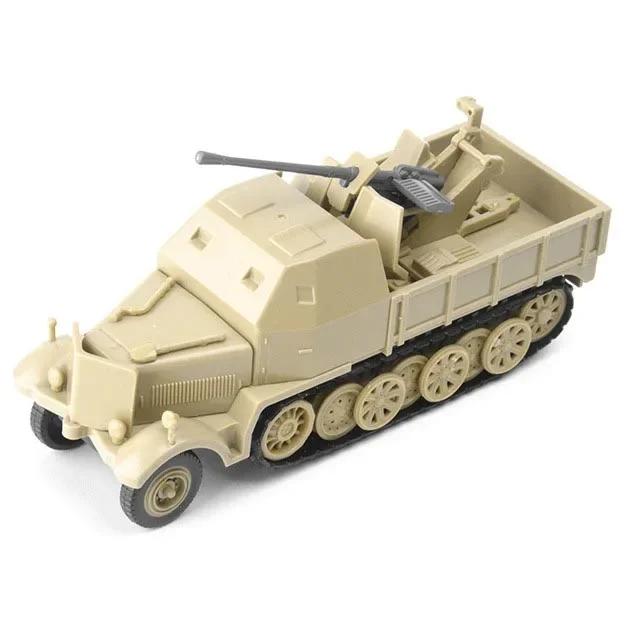 1/72 4D Assembled WWII German Half Track Air Defense Armored Vehicle Model Military Toys