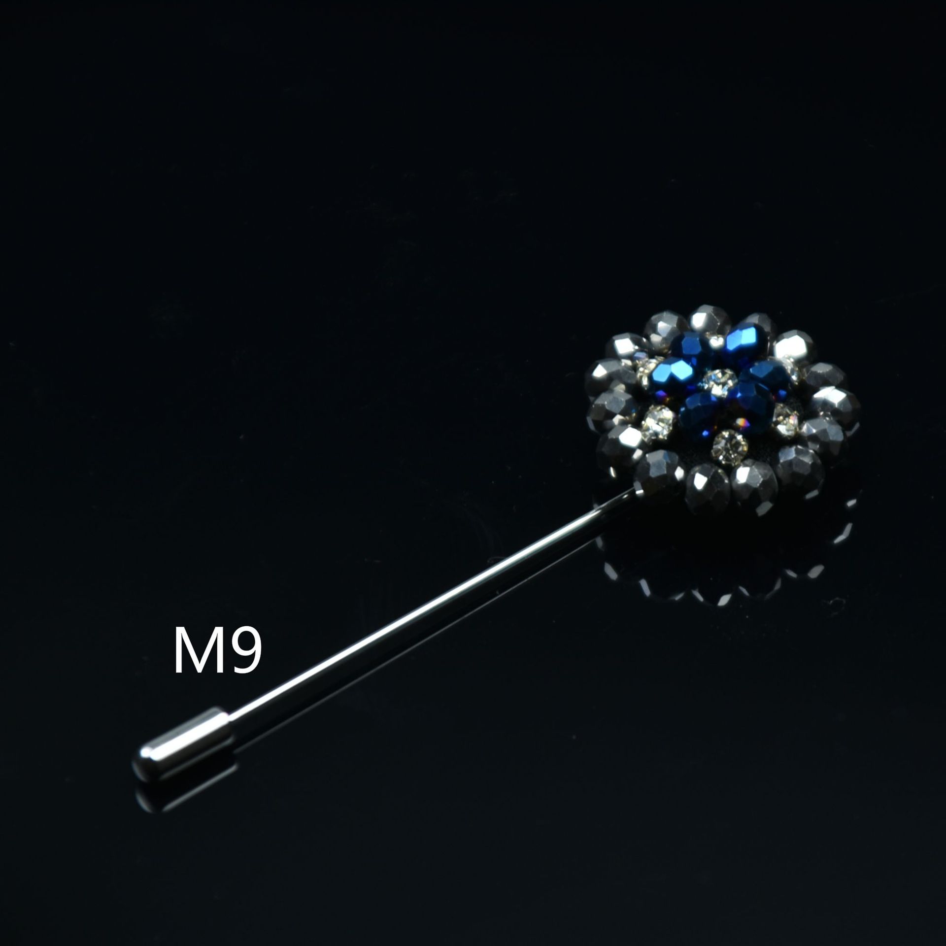 

Модные мужские броши с цветком, длинные броши-булавки, ручная работа, мужская булавка на лацкан для костюмов, стразы M1