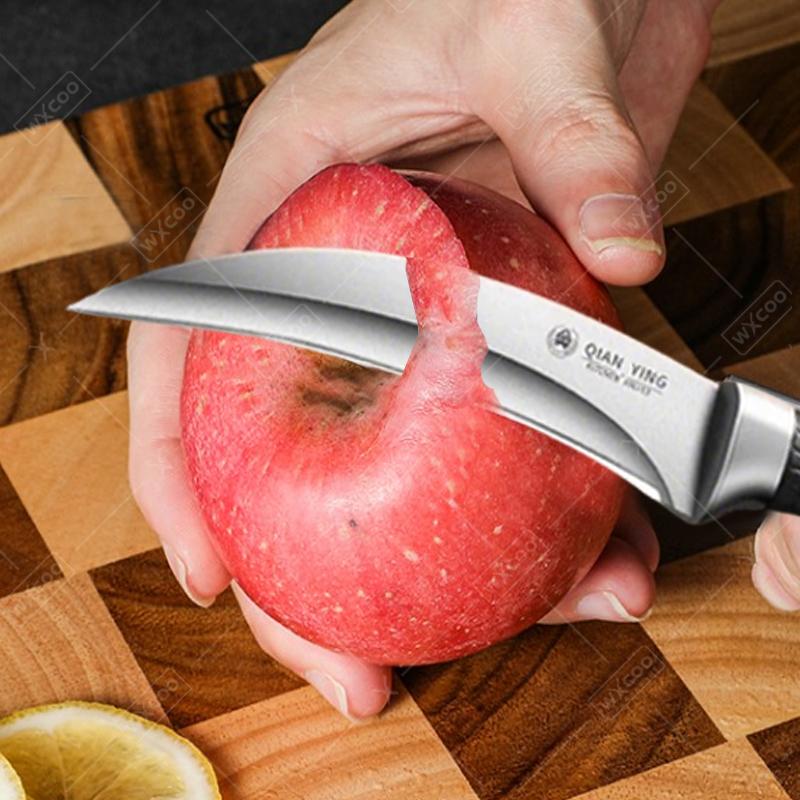 Professional Boning Knife with Stainless Steel Fruit Slicing Knife Non-slip Handle Kitchen Slaughtering Knife with Cover