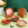 1/2Pcs Japanese Imitation Wood Grain Snack Dish Food Grade Pp Material Vegetable Dish Fruit Dish Kitchen Bowl Dish Dinnerware