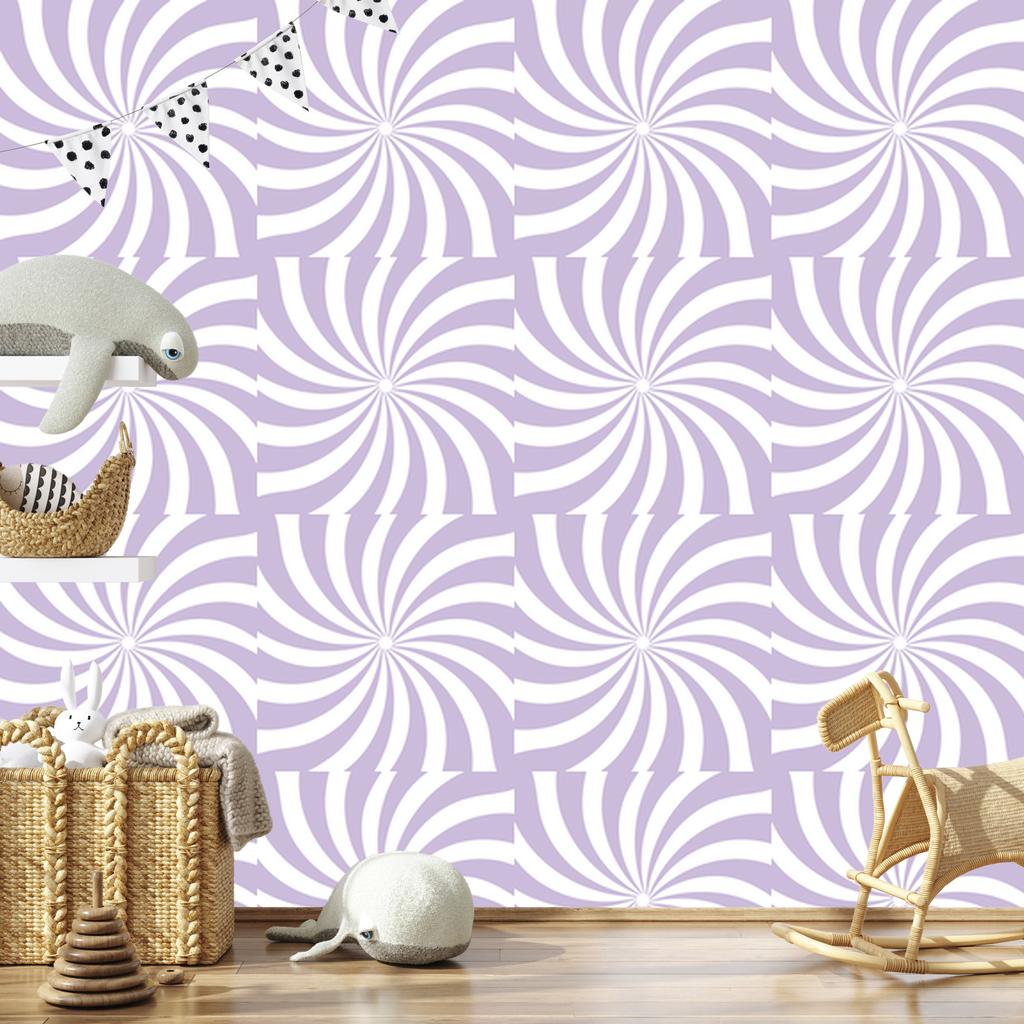 Hippie Wallpaper Background White and Lavender for Living Room and Bedroom 50x1000