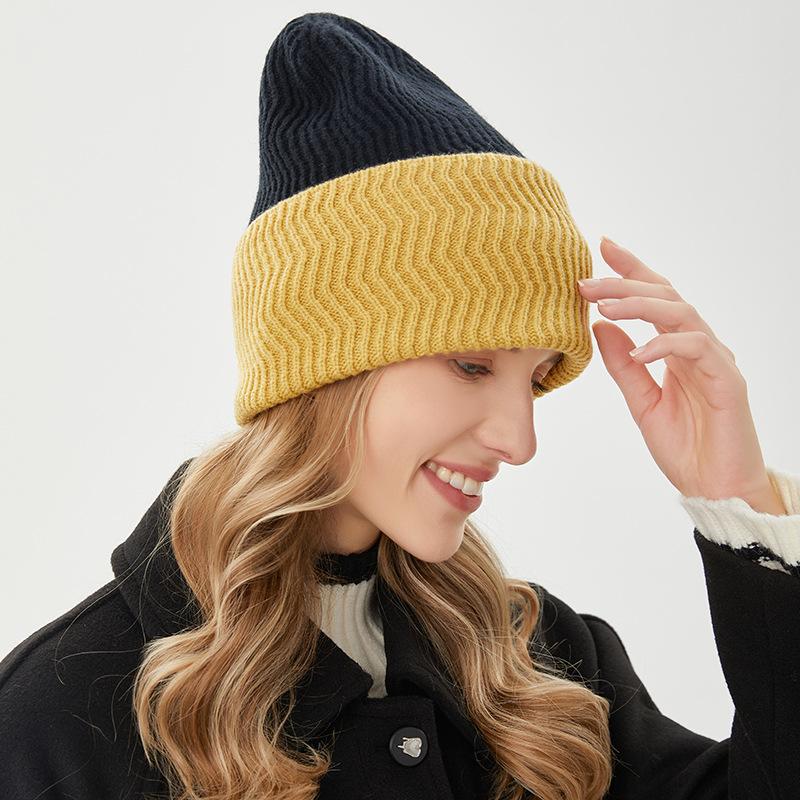 Niche Knitted Hat for Men and Women Trendy Autumn and Winter Warm Neck Protection Hood  Outdoor Cycling Windproof Woolen Hat