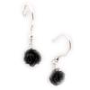 Les Trésors De Lily [J7178] - Silberne 'Black Rose' Ohrringe in Schwarz