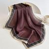 Women's French Red Cotton Silk Blend Scarf – 70CM Neck and Headscarf, Spring/Autumn Fashion Accessory