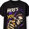 Heres To You Grim Reaper Skull Beer Drinking Humor Unisex TShirt