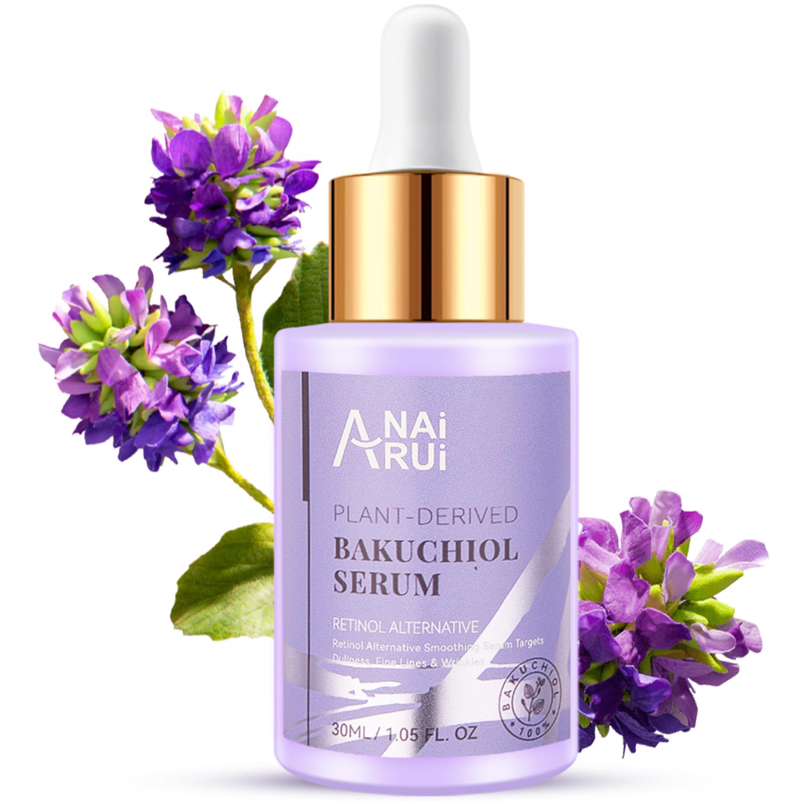 ANAiRUi Bakuchiol Facial Serum 50ml, Hyaluronic Acid & Peptides Nourishing Skin Essence 30ML