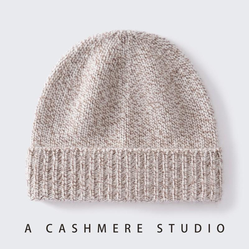 Womens 100% Pure Cashmere Beanie Oversized Warm Knit Hat Winter
