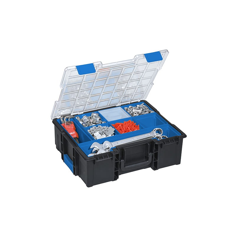 Organizer europlus z 8 pojemnikami w kolorze niebieskim- 437x353x145 mm